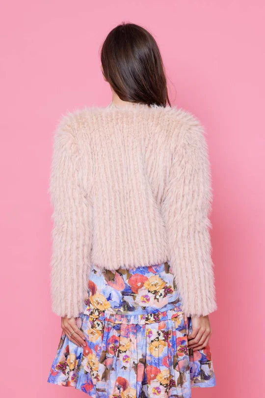Augustine | Zoe Fur Jacket - Blush