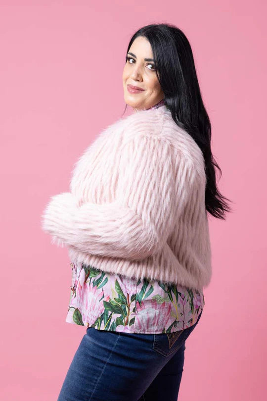 Augustine | Zoe Fur Jacket - Blush