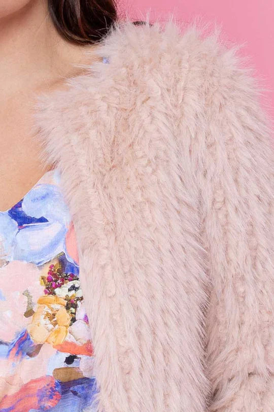 Augustine | Zoe Fur Jacket - Blush