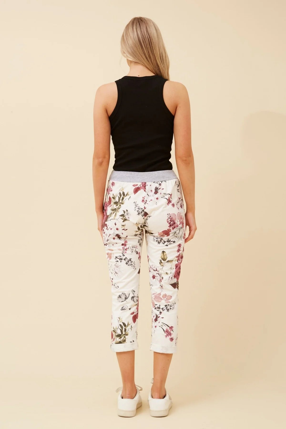 Caroline Morgan | White Floral Jogger