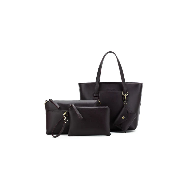 Black Caviar | Antoinette Aubergine 3 Piece Handbag Set