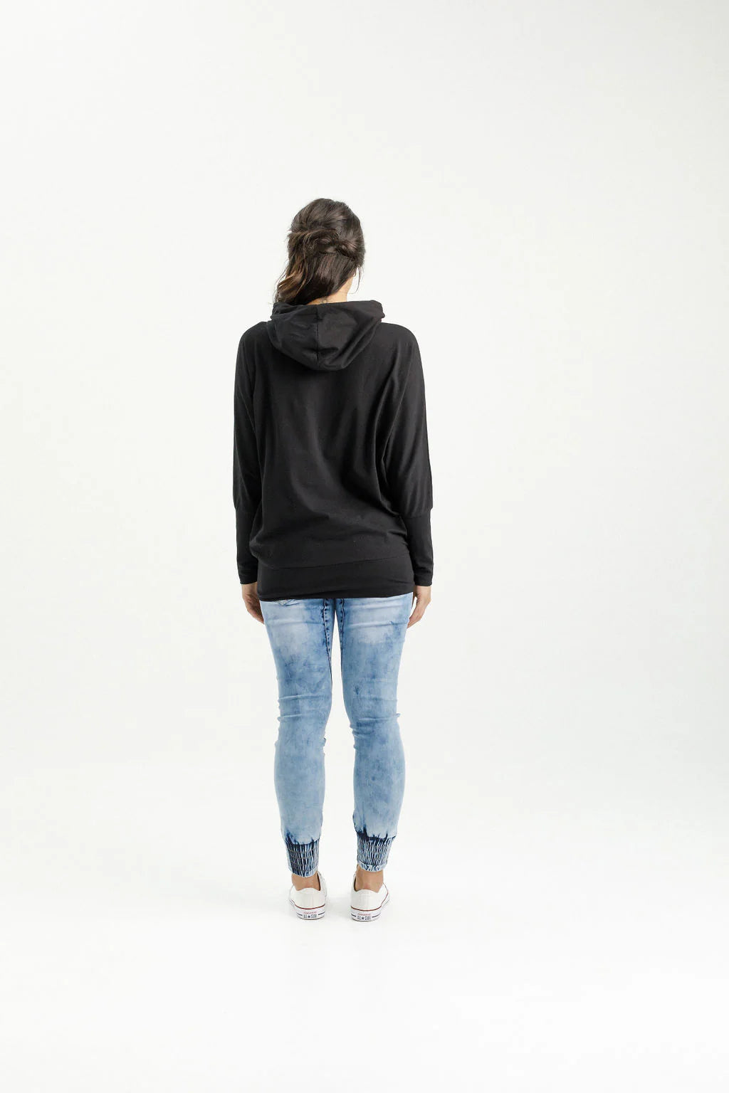 Homelee | Ellen Tee - Black with Stormy Stripe