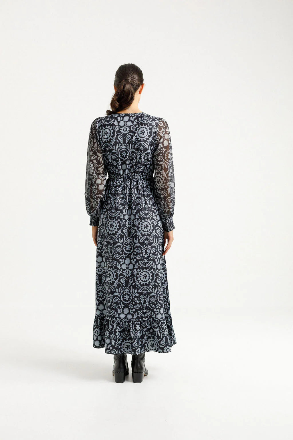 Homelee | Long Sleeve Greta Dress - Damask