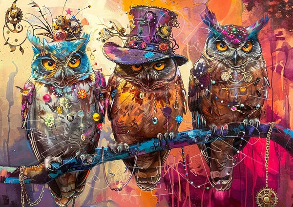Steampunk Owlets 1 - Rice Paper