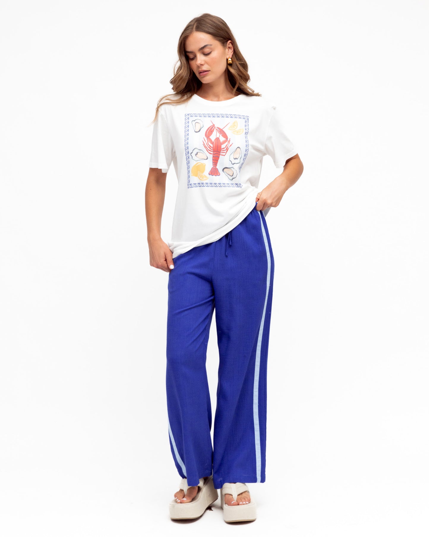 Paper Heart | Stripe Pant - Cobalt
