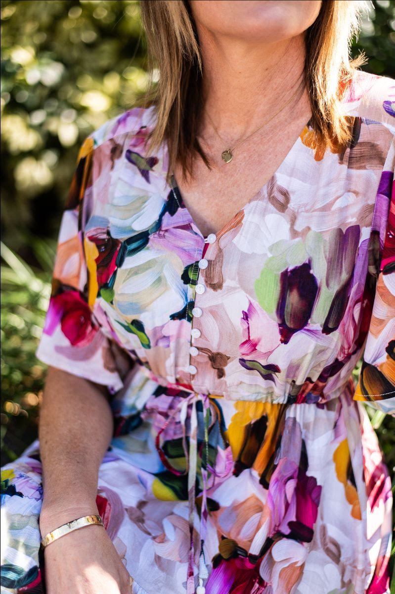 Willow Tree | Abstract Print Tiered Dress