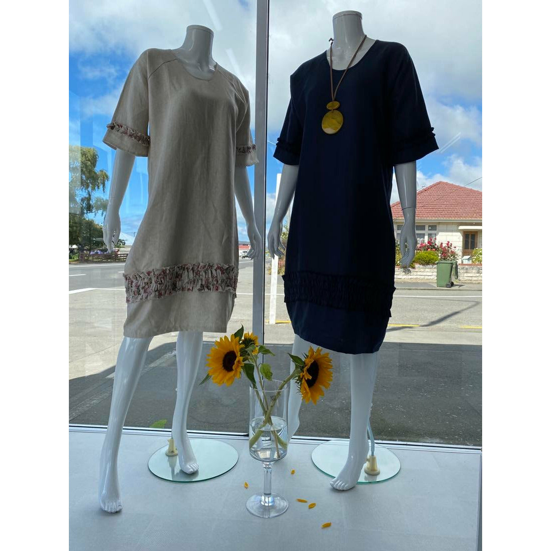 Noble wilde Twill Swing Twill Dress - Navy