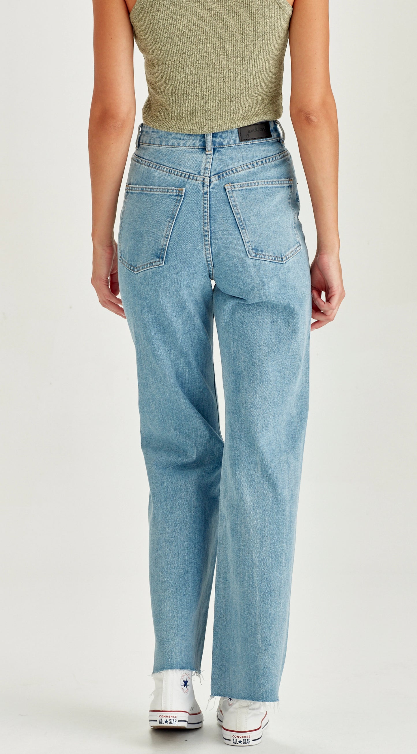 Junkfood - Avril Wide Leg Jean No Rips - Blue