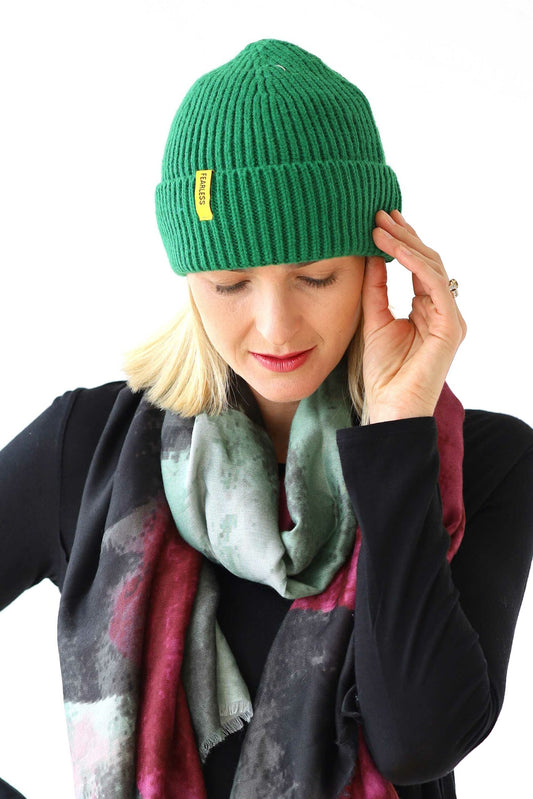 Archer House Unisex Ribbed Beanie - Emerald Green