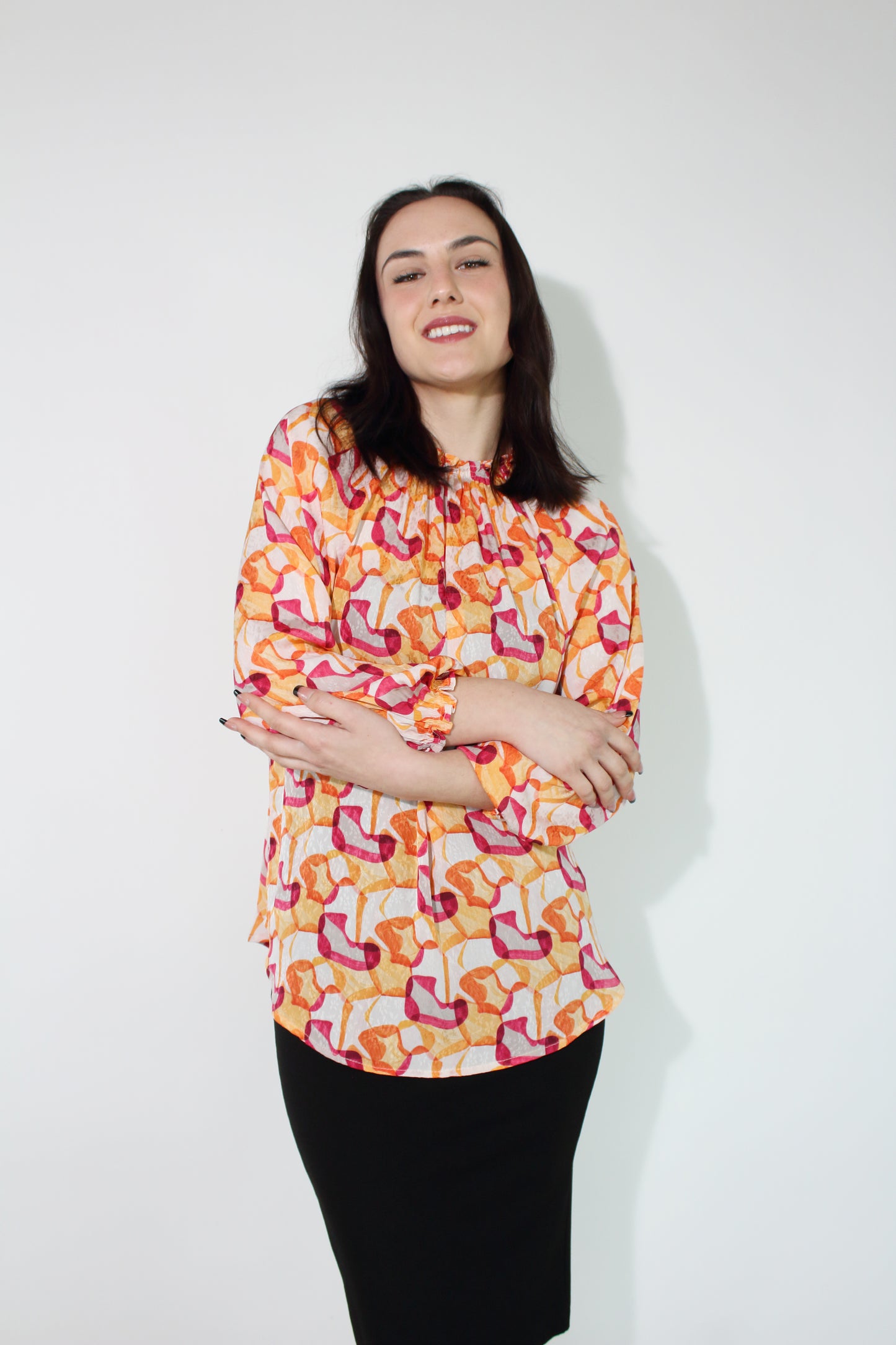 JACLYN M Cooper Blouse - Cream/Multi
