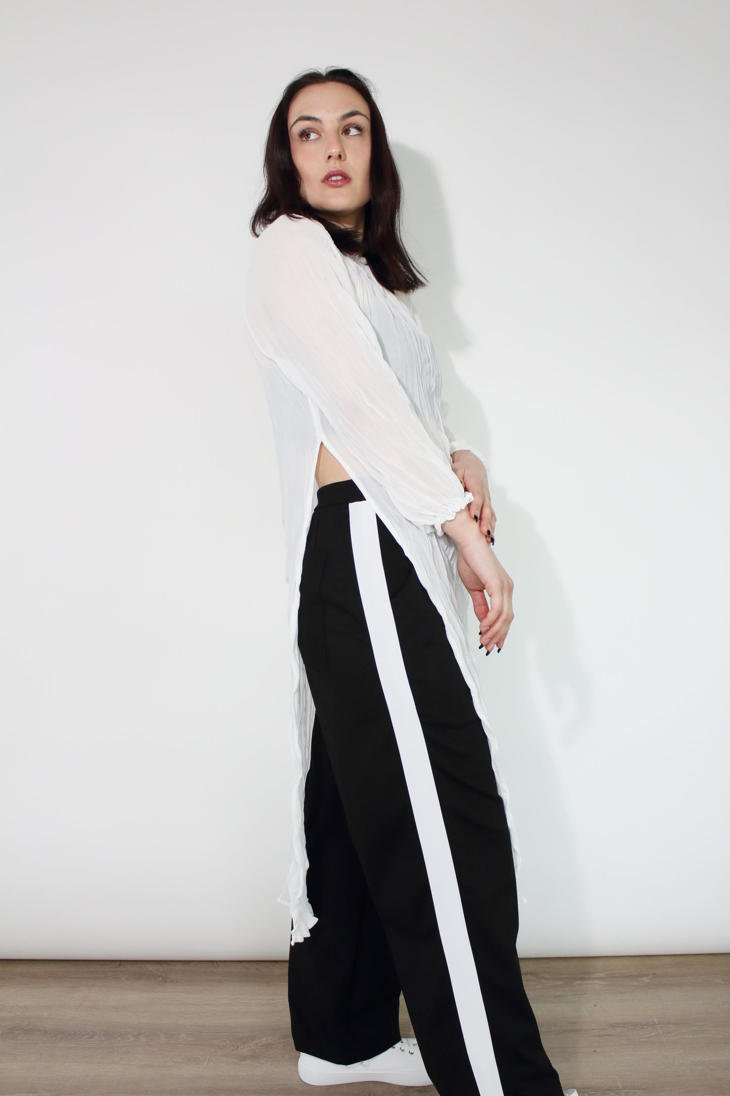 Jaclyn M Noah Crinkle Dress - Cream