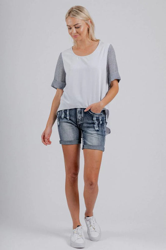 Mi Moso Boyfriend Shorts - Blue