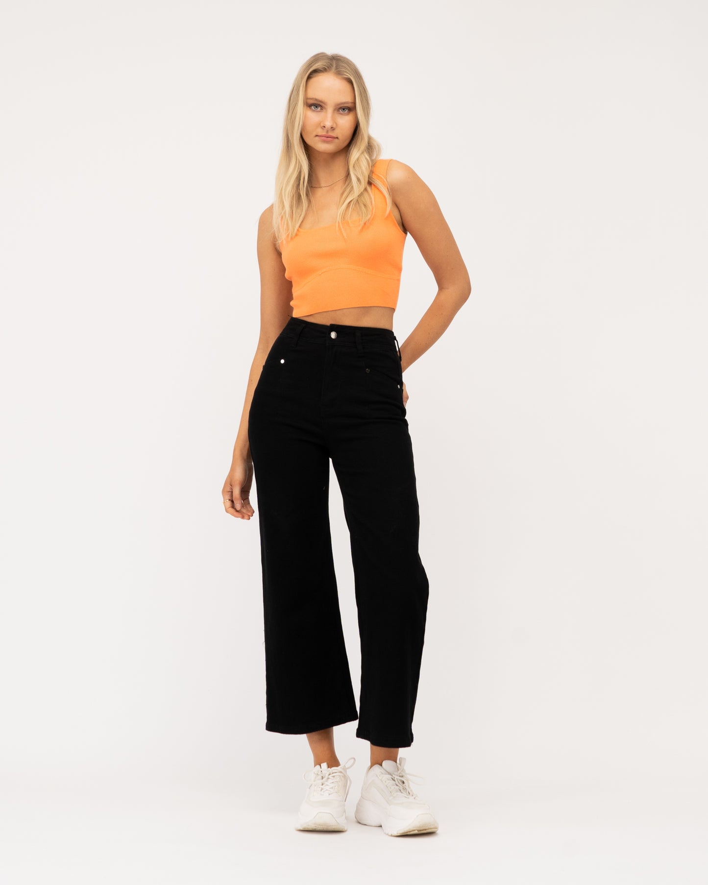 Paper Heart Denim Pants - Black