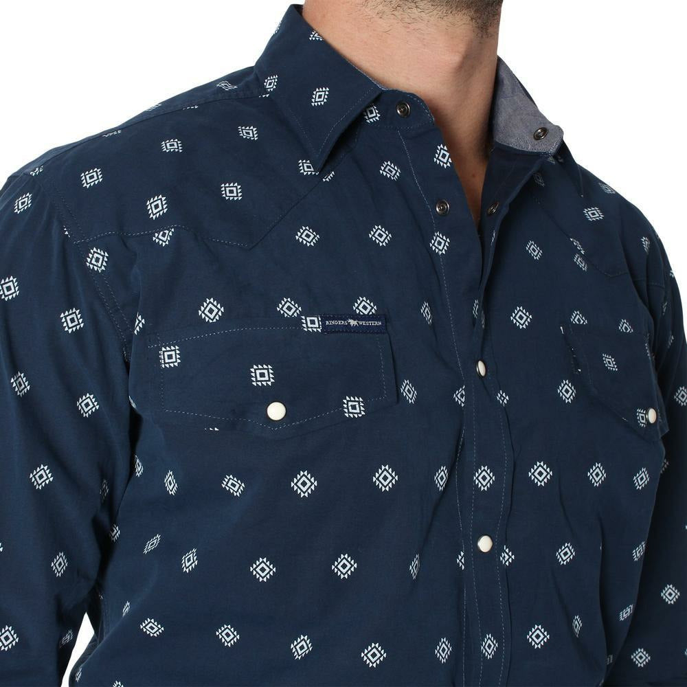 Ringers Western - Wyoming Mens Western Shirt - Navy