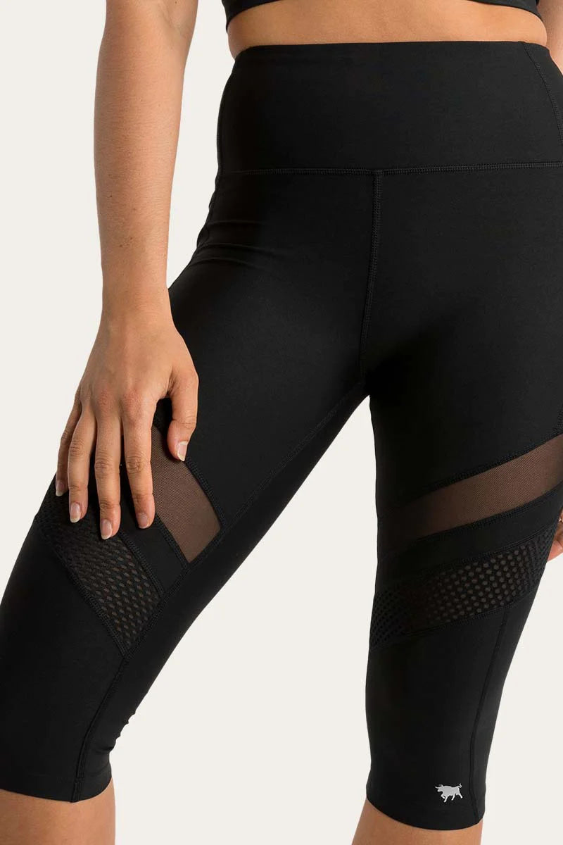 Ringers Western Kendra Womens High Rise 3/4 Tights - Black