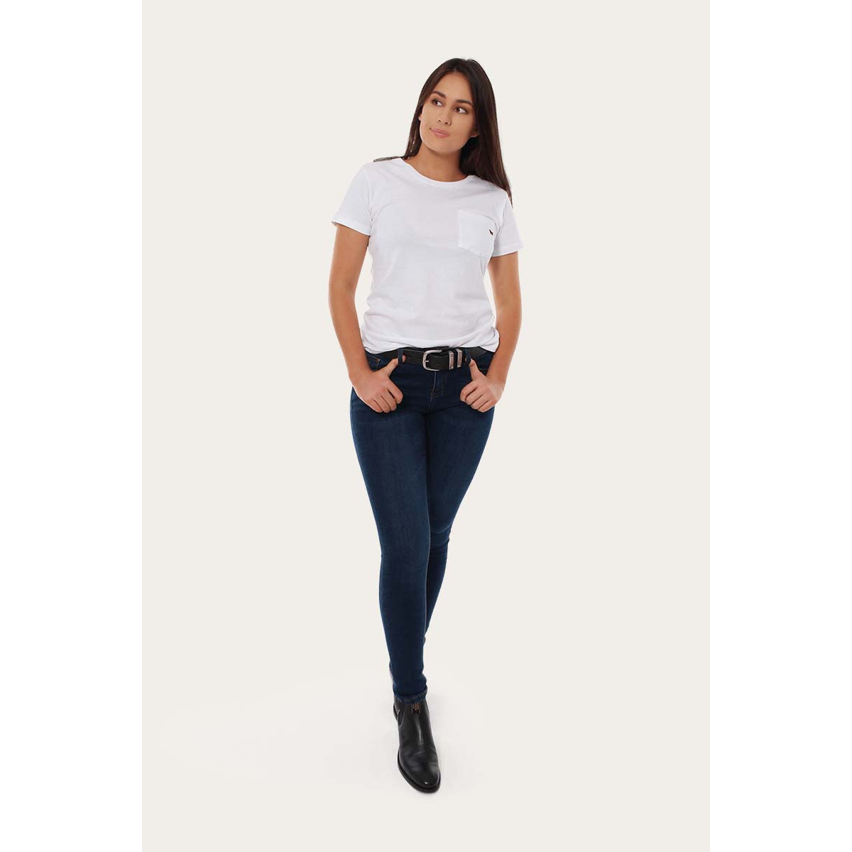 Ringers Western Sophie Womens Mid Rise Skinny Jean - Classic Blue