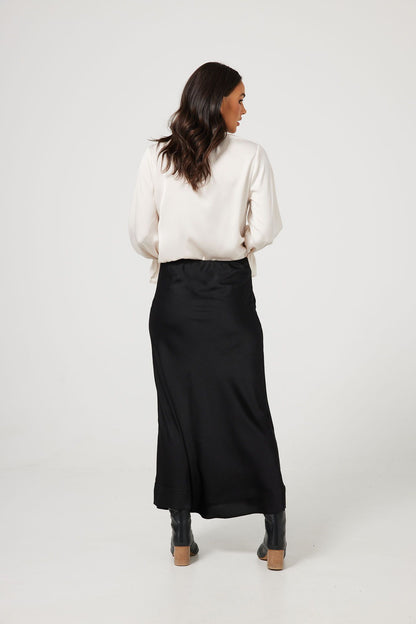 Brave+ True | Carrington Skirt - Black Satin