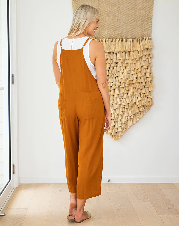 Rayon Overalls Tan