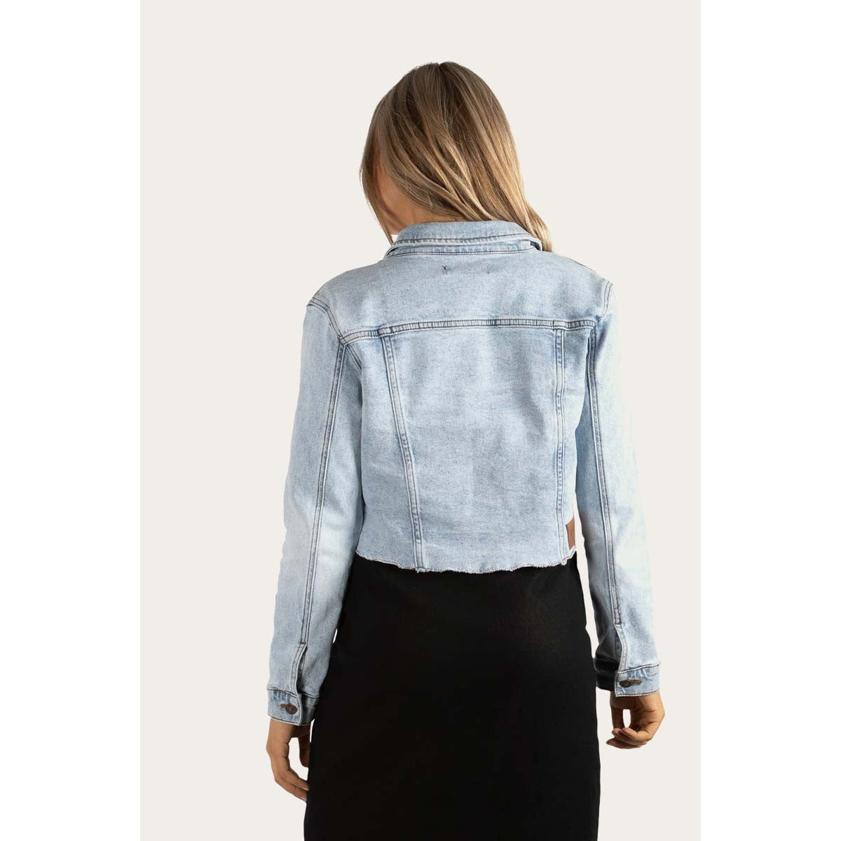Ringers Western Steph Womens Cropped Denim Jacket - Beach Blue