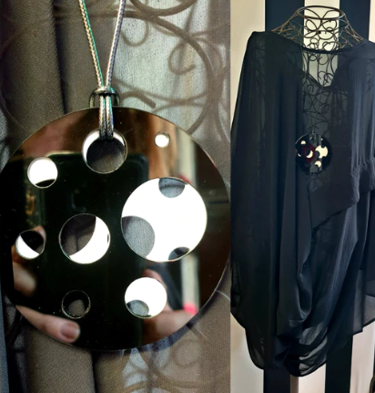 Kaleidoscope Reversible Acrylic Statement Necklace Black & White