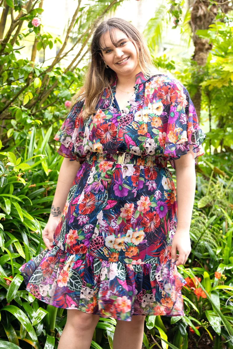 Augustine - Stella Royal - Vivian Midi Dress | Tropical Print