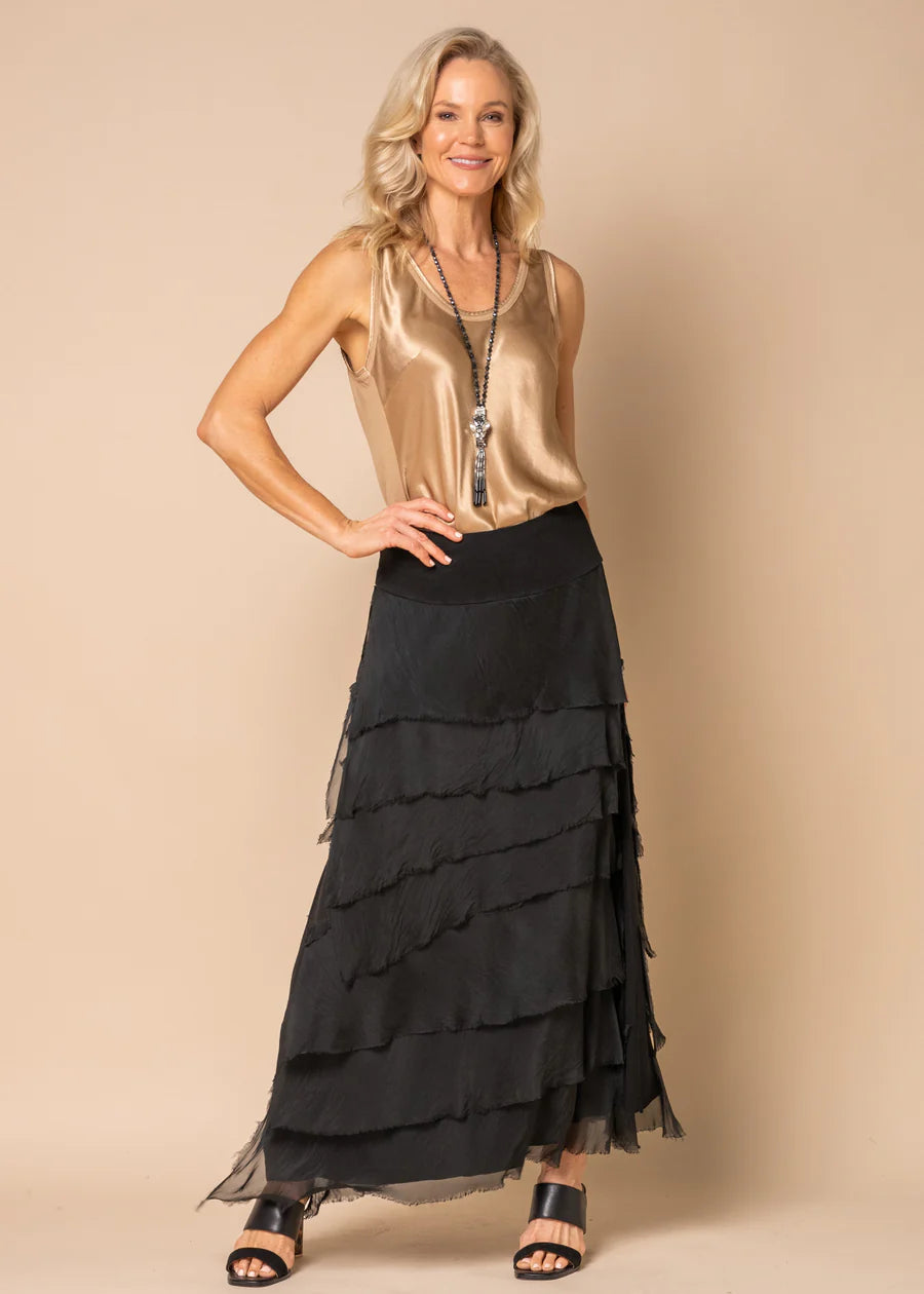 Imagine Fashion | Fifi Silk Skirt - Onyx