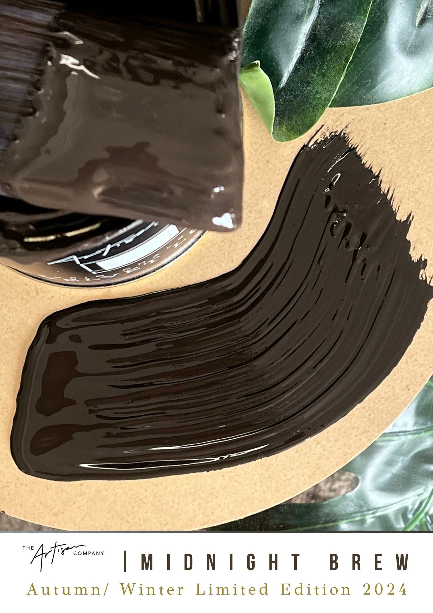 Midnight Brew wall paint swatch – deep artisan brown to charcoal hue