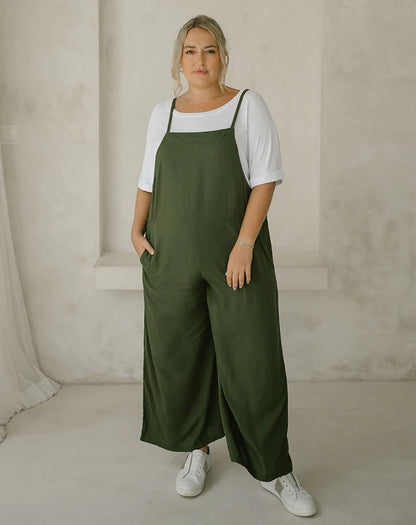 FREEZ - Rayon Overalls | Olive