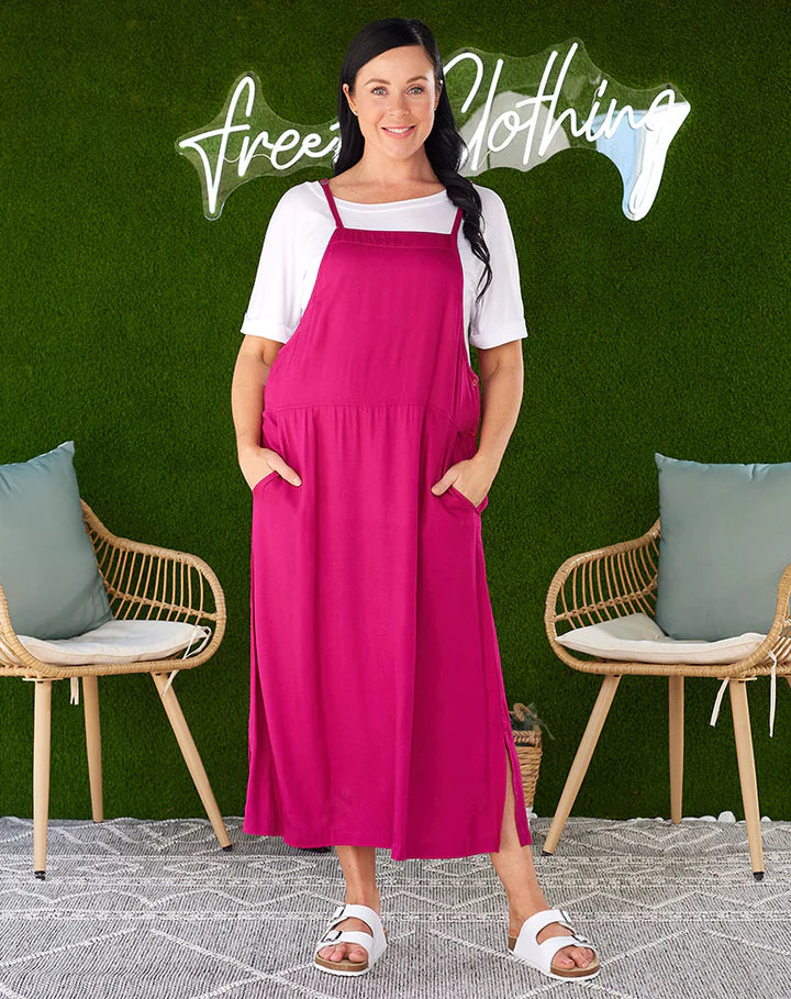 FREEZ - Apron Dress | Magenta