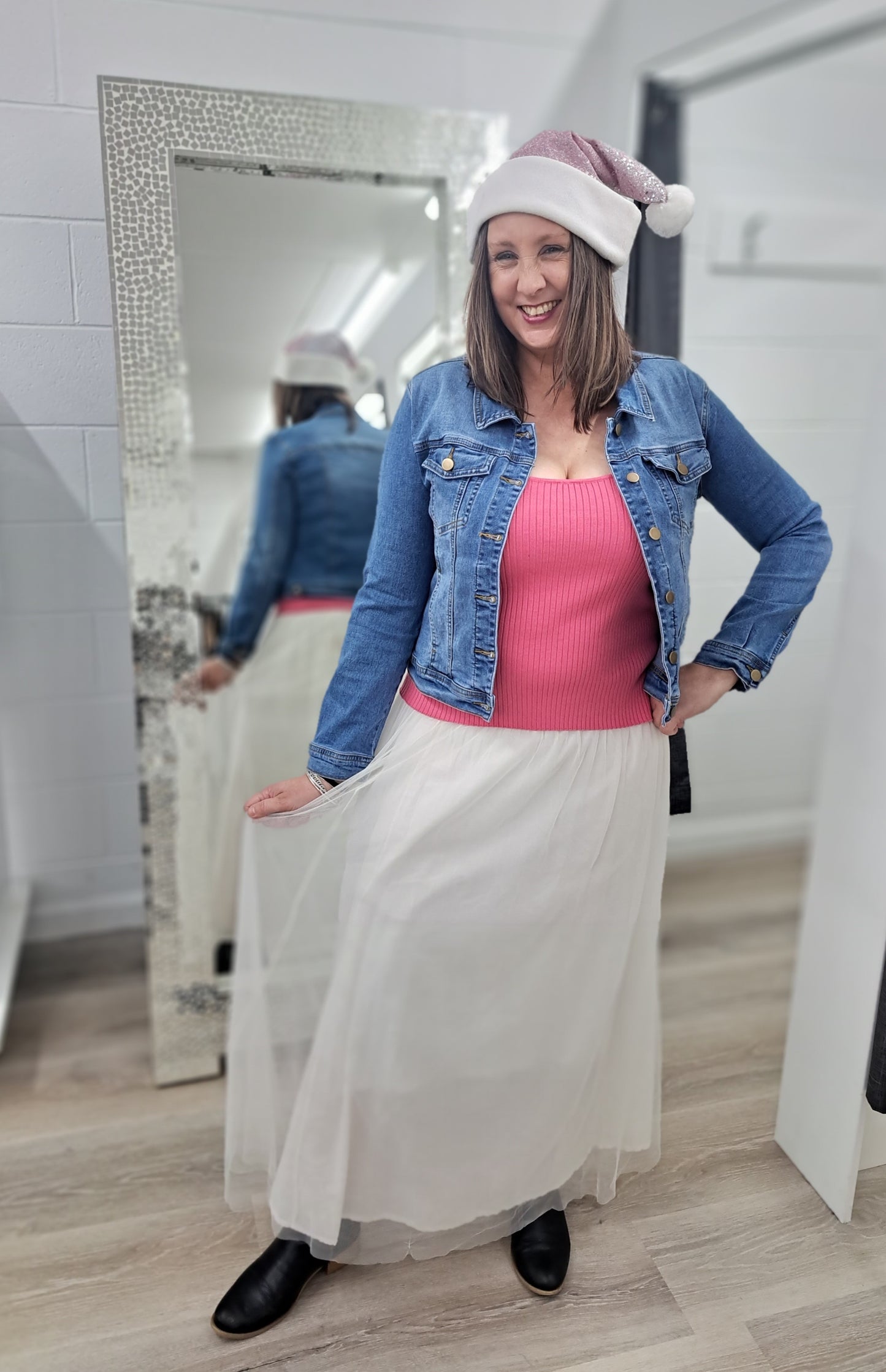 Suzy D Val Tulle Double Layer Skirt - Cream