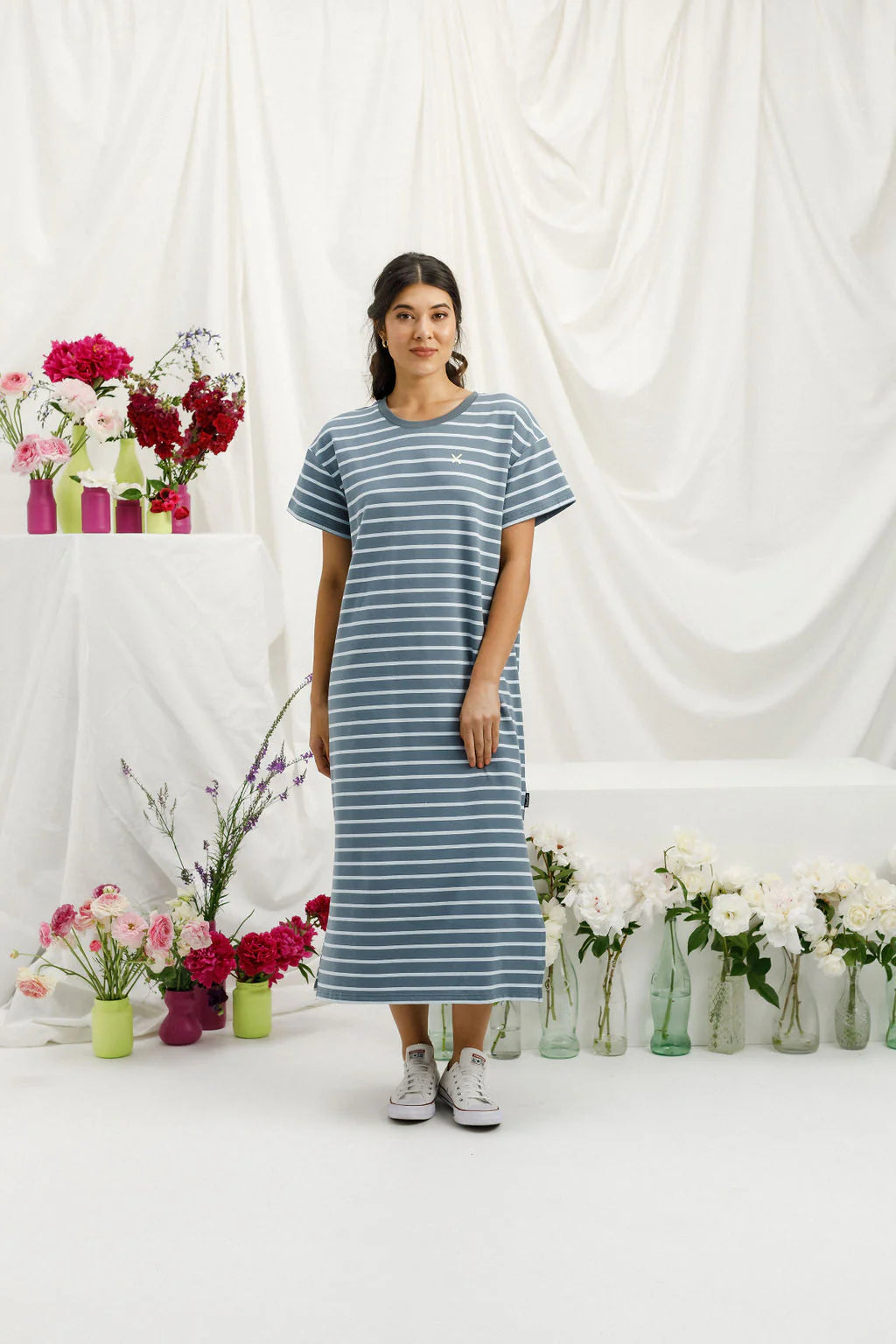 Homelee | Posy Dress - Stormy Stripe