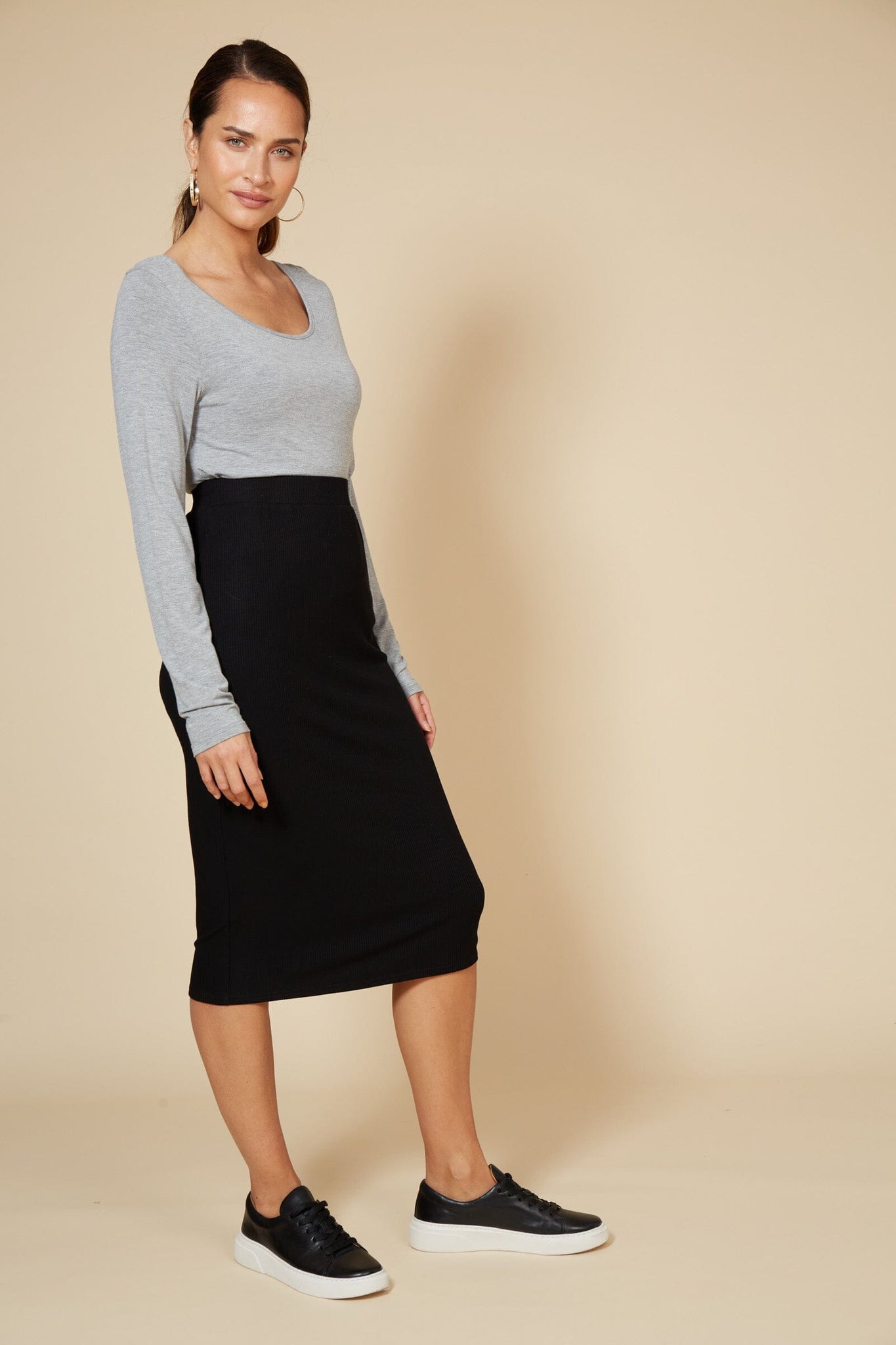 Eb & Ive - Studio Jersey Skirt | Ebony