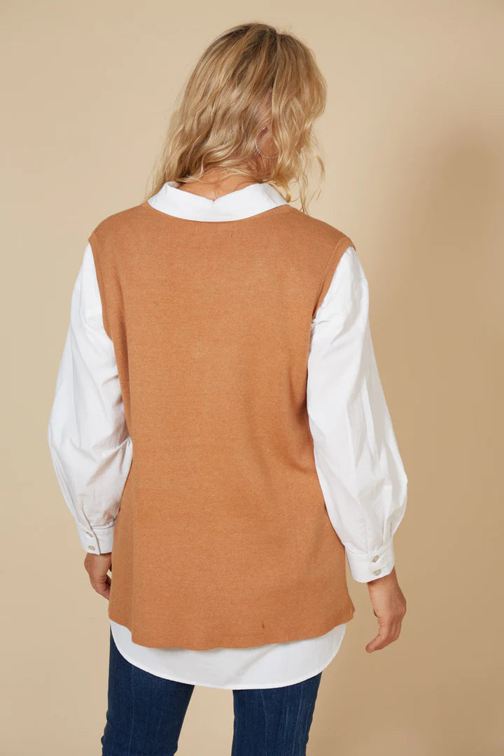 Eb & Ive Cleo Vest - Caramel