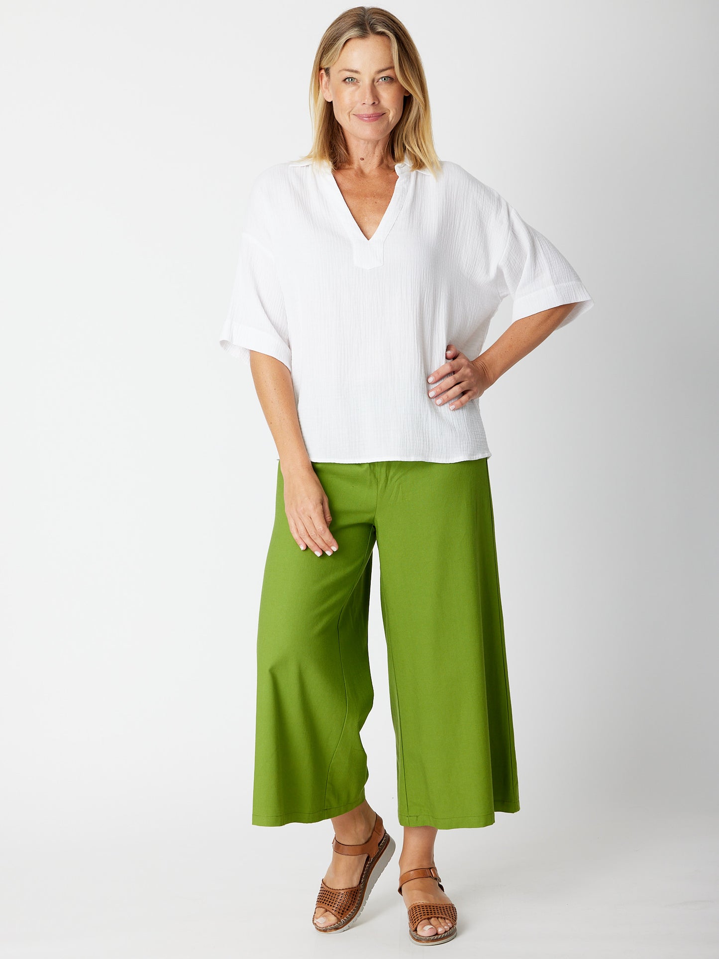 Cordelia St | Leaves of Love Core Pant - Avocado