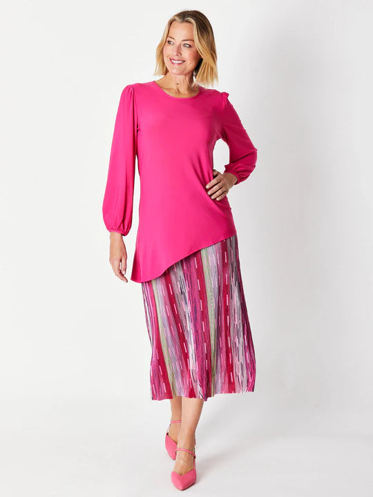 Cordelia St | Asymmetric Tunic - Hot Pink