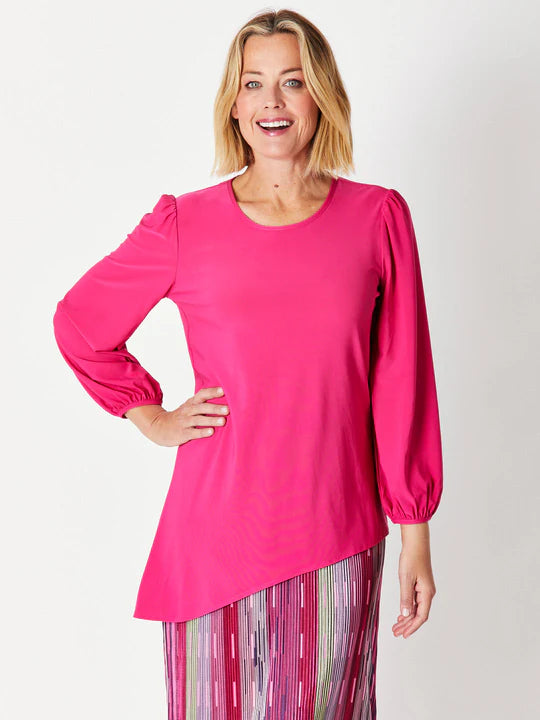 Cordelia St | Asymmetric Tunic - Hot Pink