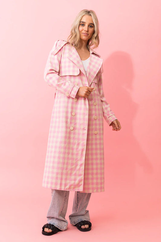 Charlo - Jazzy Trench - Pink Check