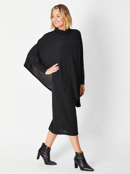 Cordelia St | Cape Midi Dress - Black
