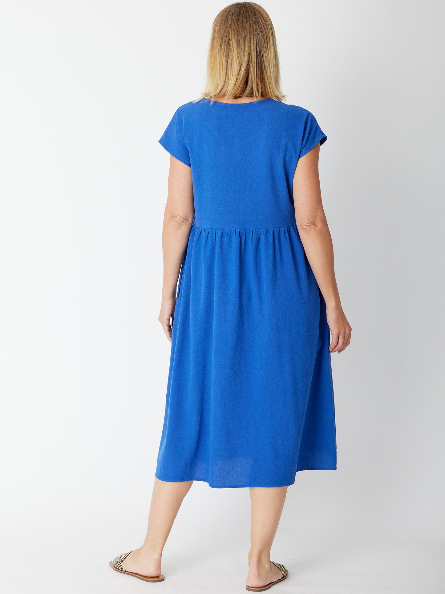 Cordelia St | Upcycle Cotton Doll Dress - Royal Blue