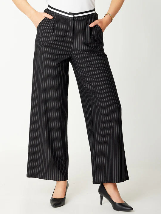 Cordelia St | Contrast Pant - Stripe (plus size)