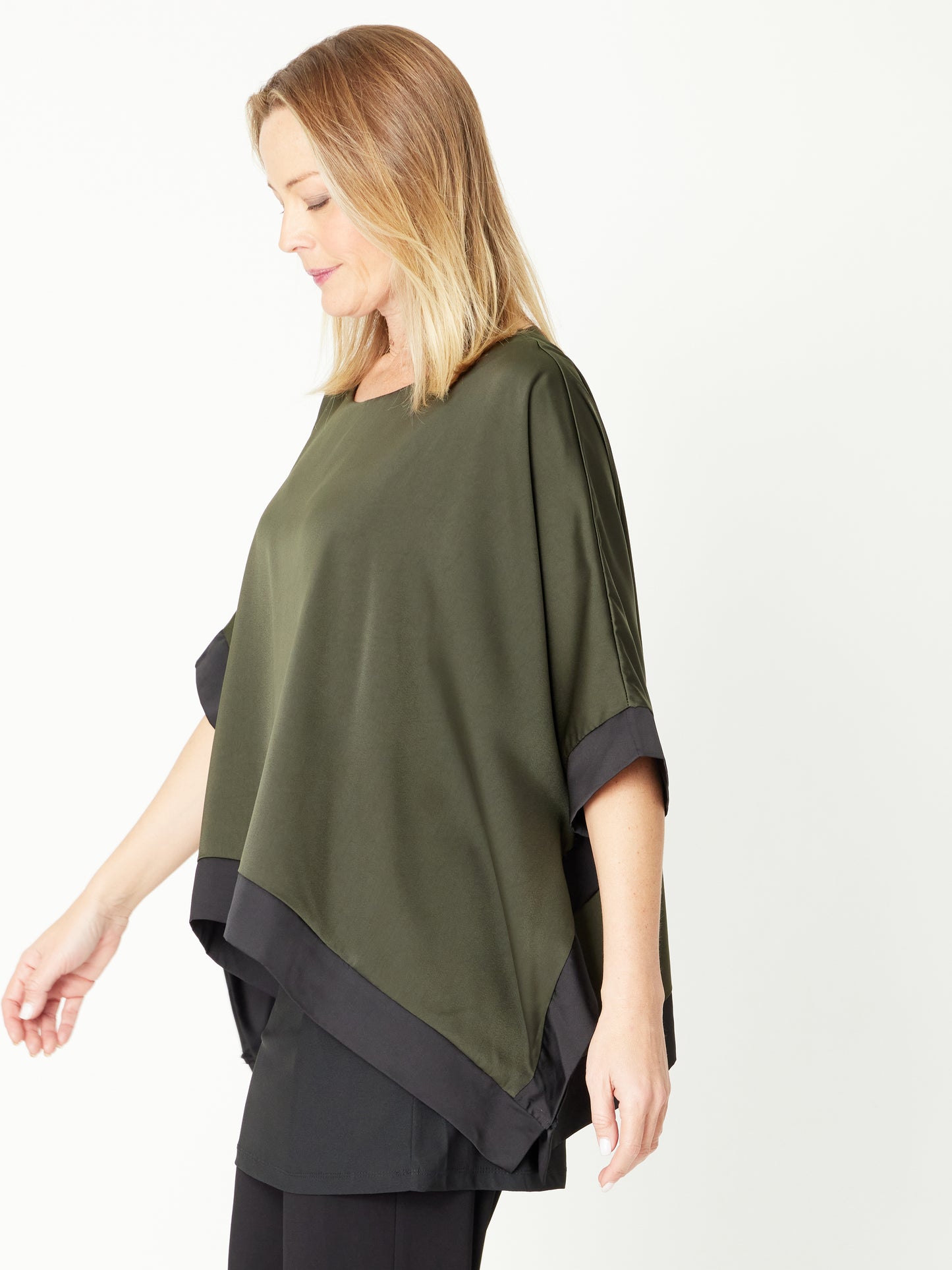 Cordelia St | Colour Blast Block Top - Khaki/Black