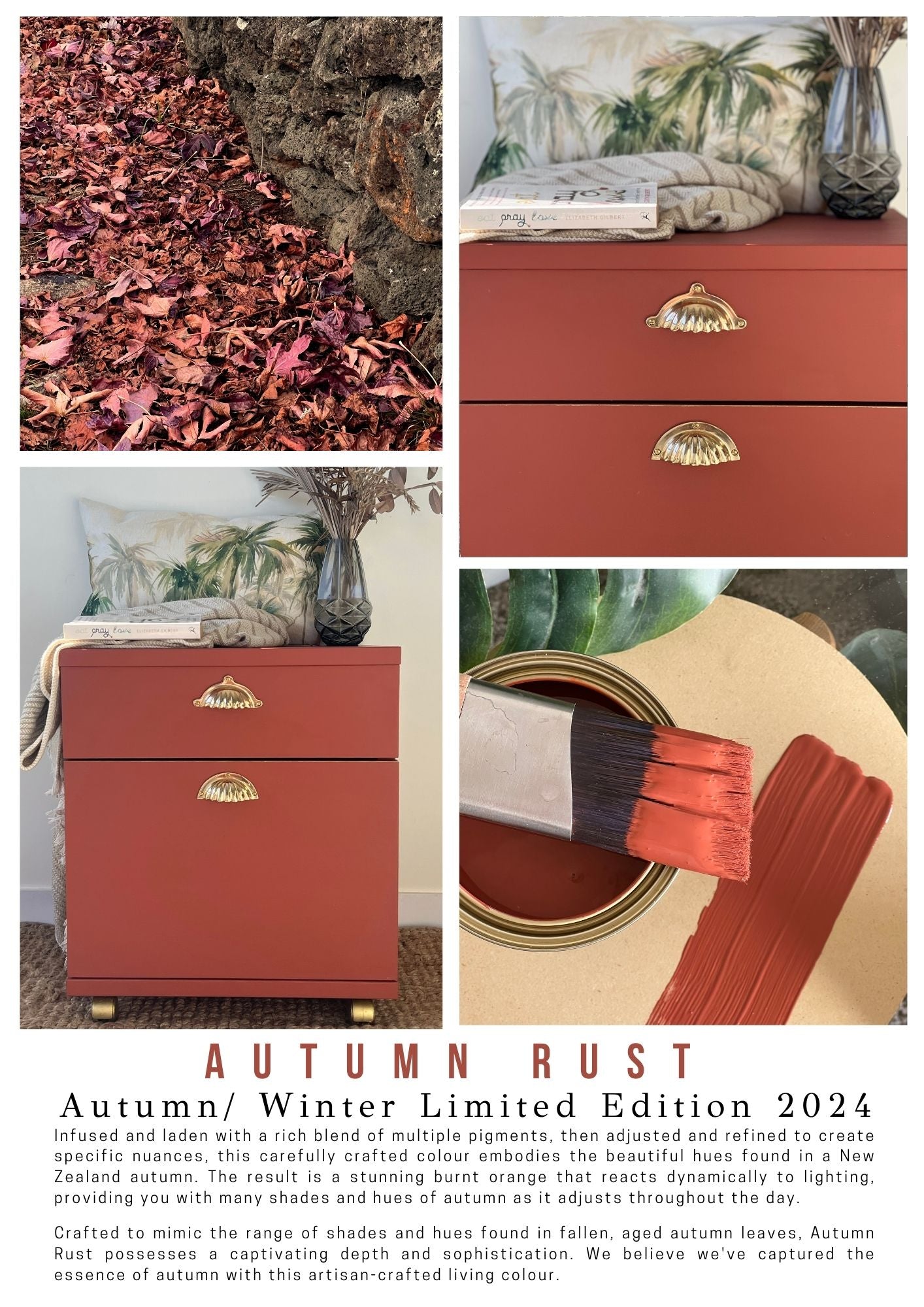 Filing cabinet upcycled with Autumn Rust chalk paint – rustic terracotta tone