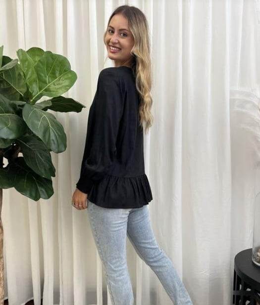 Frill Blouse - Black