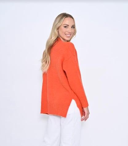 New U Collection | Split Hem Wool Jumper - Orange