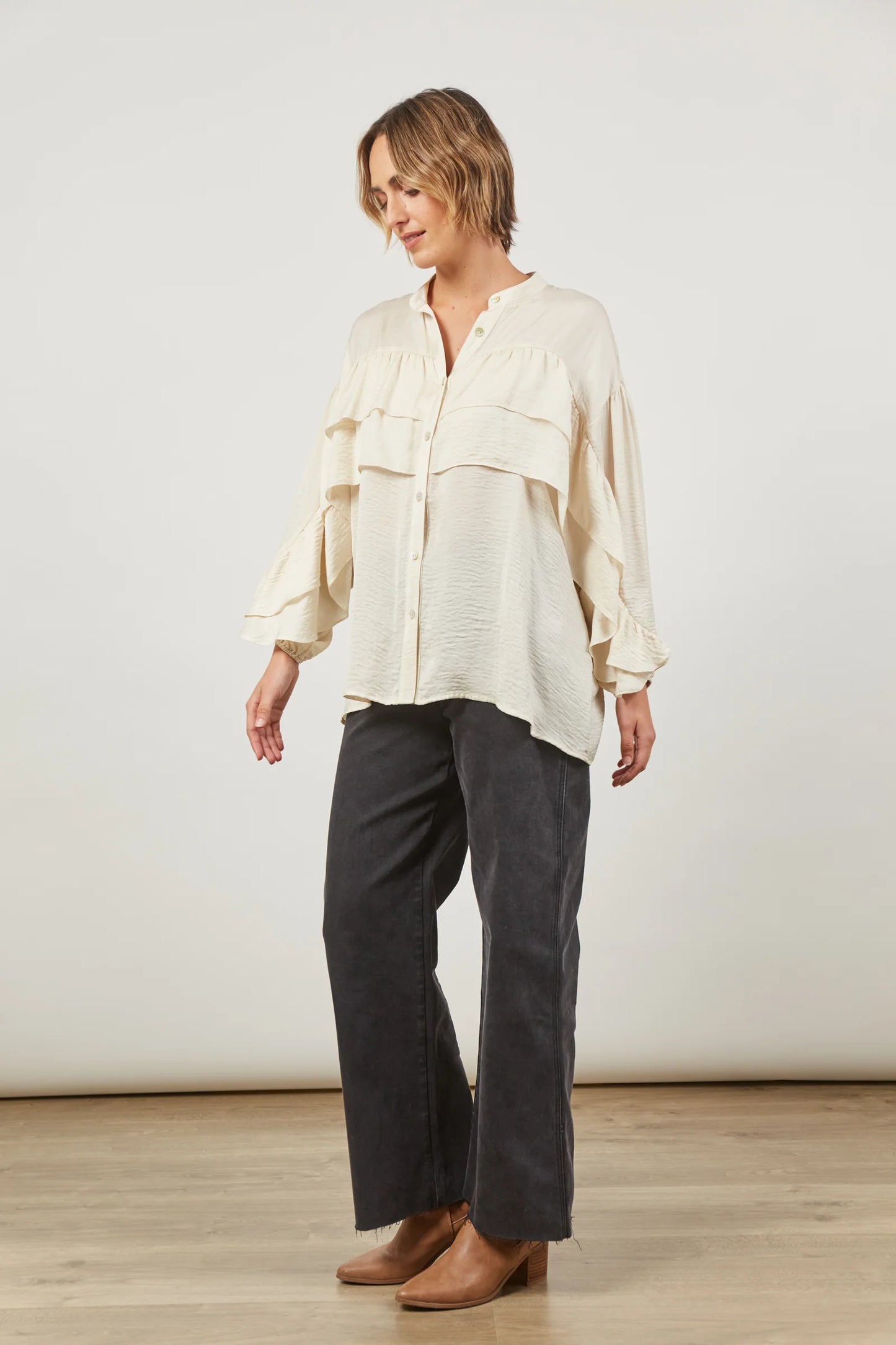 Isle of Mine - Romance Ruffle Blouse - Creme
