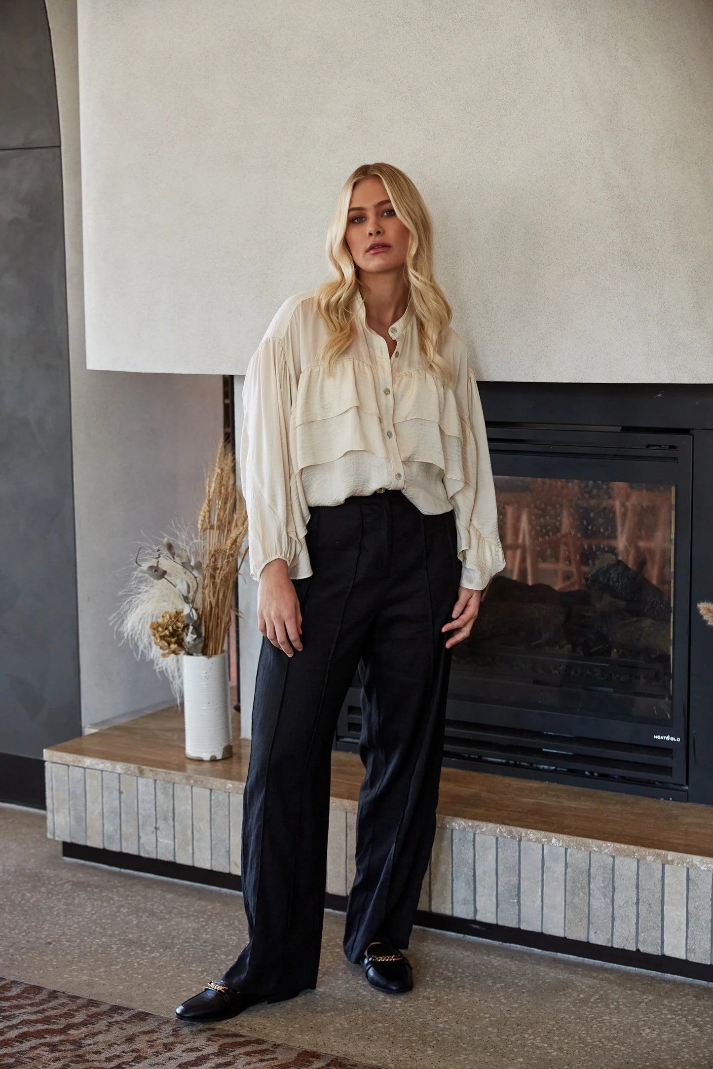 Isle of Mine - Romance Ruffle Blouse - Creme