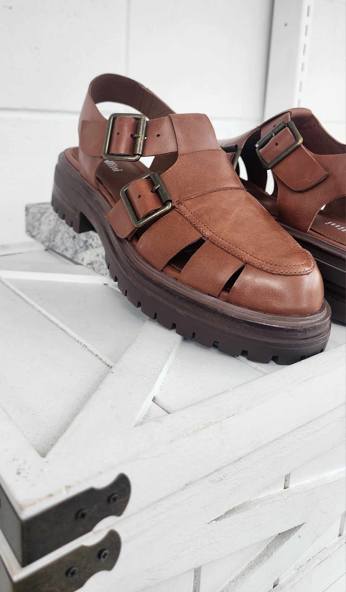 Mollini | Ailas Walnut Leather Flat Shoes