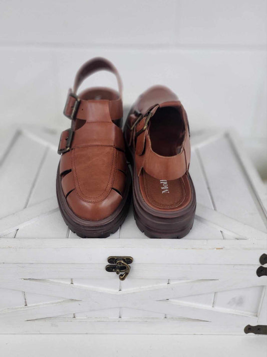 Mollini | Ailas Walnut Leather Flat Shoes