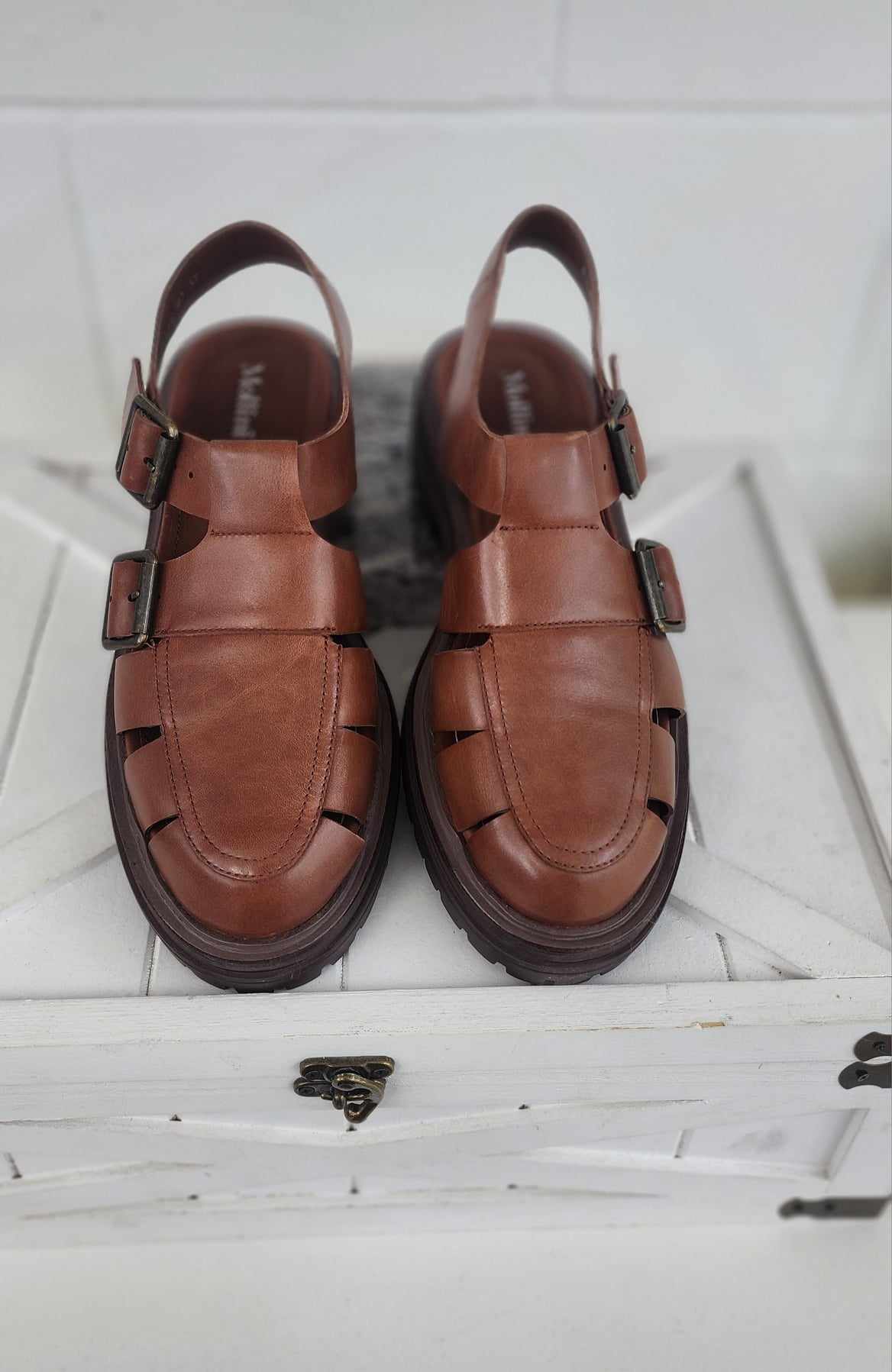 Mollini | Ailas Walnut Leather Flat Shoes
