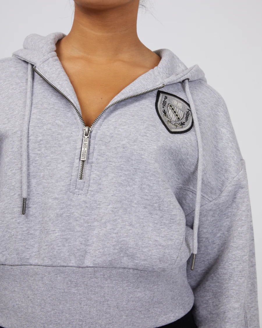 Silent Theory | Harvard 1/4 Zip Hoodie - Grey Marle